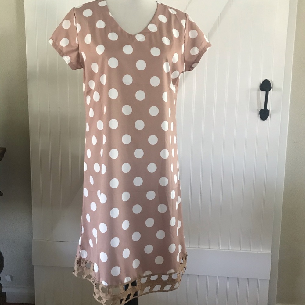 Miss look V-Neck Hollow Polka Dot  Dress